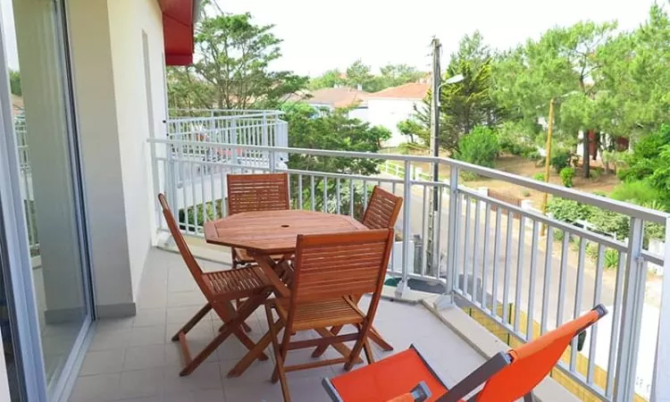 Balcon Studio Les Sables d'Or, Résidence Location Vacances Vieux boucau dans les Landes