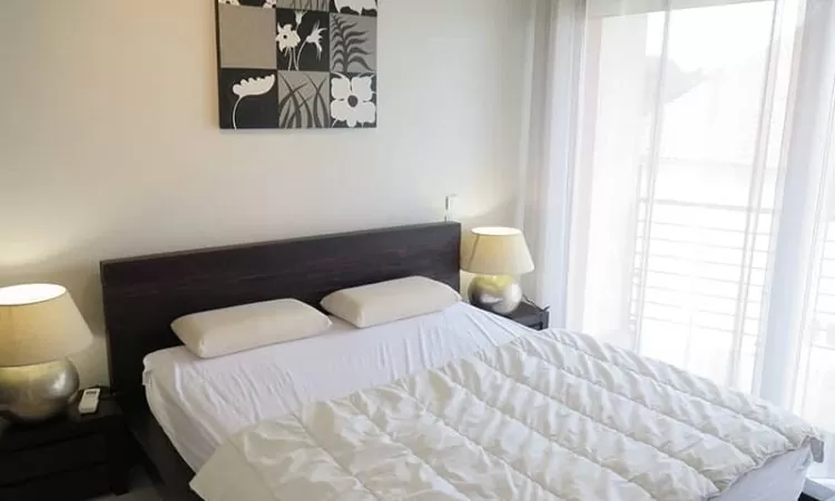 Chambre double du T3 luxe à la Plage Centrale, location Hossegor dans les Landes