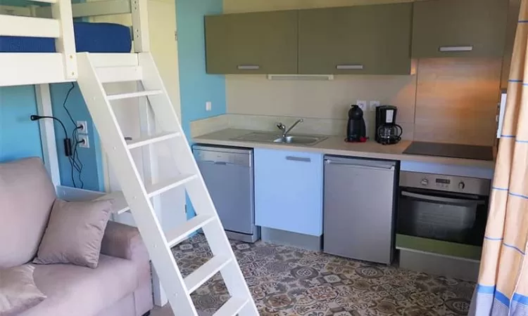 Cuisine studio Les Sables d'Or, Résidence Location Vieux boucau dans les Landes