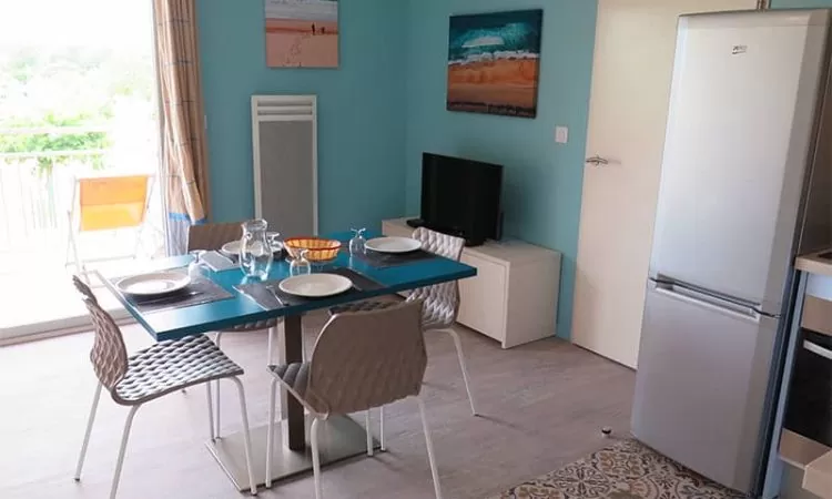 Salle à manger t2 Les Sables d'Or, Résidence Location Vacances Vieux boucau dans les Landes